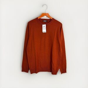 Merino Collection Men’s Medium Rust Sweater 100% Australian Merino Wool Crewneck